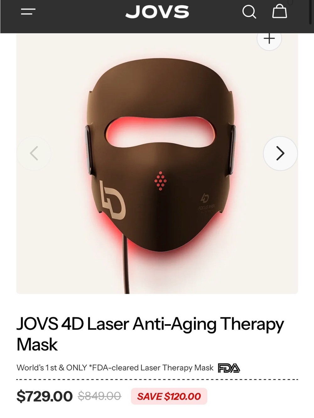 4D Laser Anti-Aging Therapy Mask — Brown